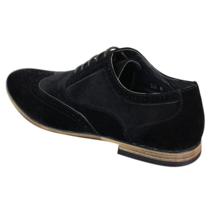 Mens Suede Leather Brogues Smart Casual Red Brown Navy Black Laced Shoes Retro - Knighthood Store