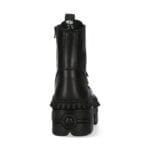 New Rock Boots Punk WALL083CCT-S6 Metallic Schwarze Leder Plateau Stiefeletten - Knighthood Store