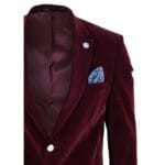 Herren-Blazer aus Samt, Anzugjacke, 2 Knöpfe, elegant, leger, formell, maßgeschneiderte Passform – Knighthood Store