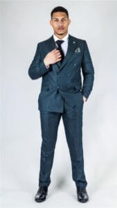 Costume homme olive 2 pièces croisé à carreaux - Knighthood Store