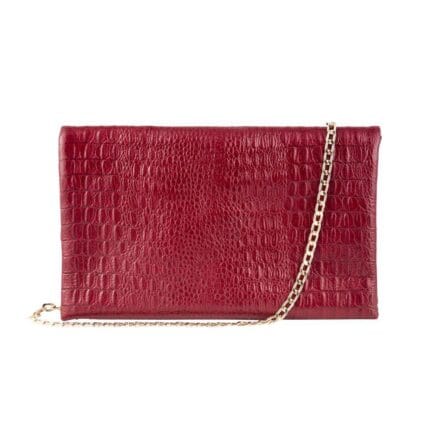 Bolso de mano de piel auténtica para mujer, bandolera con cadena metálica y textura - Knighthood Store