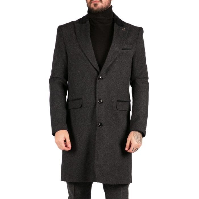 Chaqueta de abrigo 3/4 para hombre, de tweed con espiga, corte Peaky Blinders - Tienda Knighthood