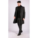 Giacca da uomo lunga 3/4 in tweed a spina di pesce, vestibilità Peaky Blinders - Knighthood Store