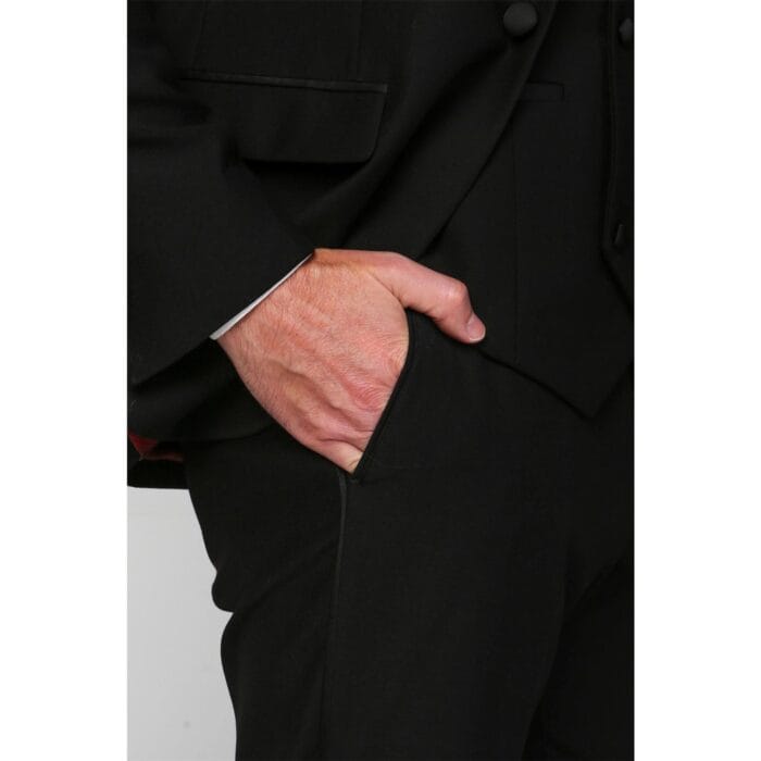 Abito da uomo smoking nero 3 pezzi con revers a scialle, abito da sposa formale - Knighthood Store