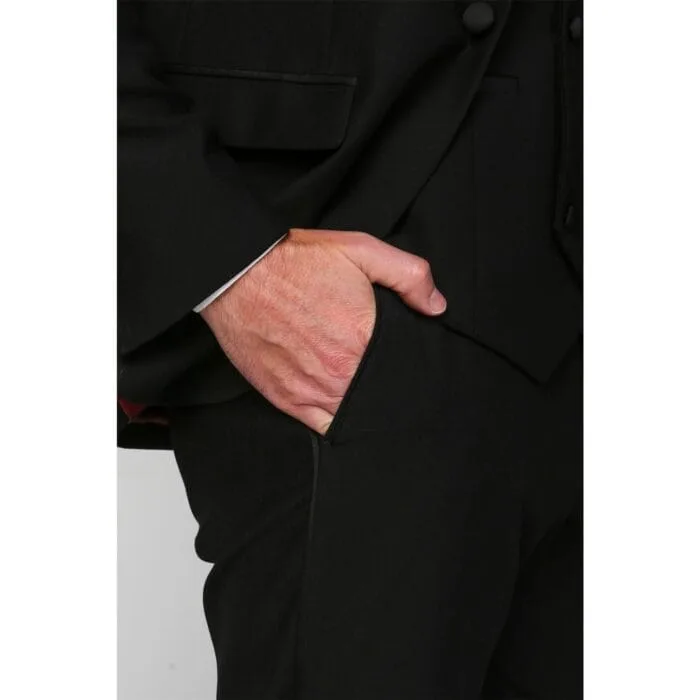 Men's Black Tuxedo Suit 3 Piece Shawl Lapel Formal Wedding Dress - Knighthood Store