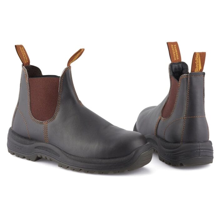 Bottines Chelsea Blundstone 192 en cuir marron à bout en acier - Knighthood Store