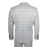 Costume homme 3 pièces gris à carreaux, coupe cintrée, tenue habillée - Knighthood Store
