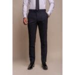 Smoking da uomo blu navy, 2 pezzi, con collo a scialle - Knighthood Store