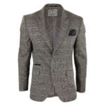 Mens Oak Brown Vintage Check Herringbone Tweed Blazer Jacket or Waistcoat Retro - Knighthood Store