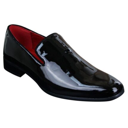 Mens Slip On Patent Shiny Driving Loafers Shoes Leather Smart Casual White Black - Knighthood Store