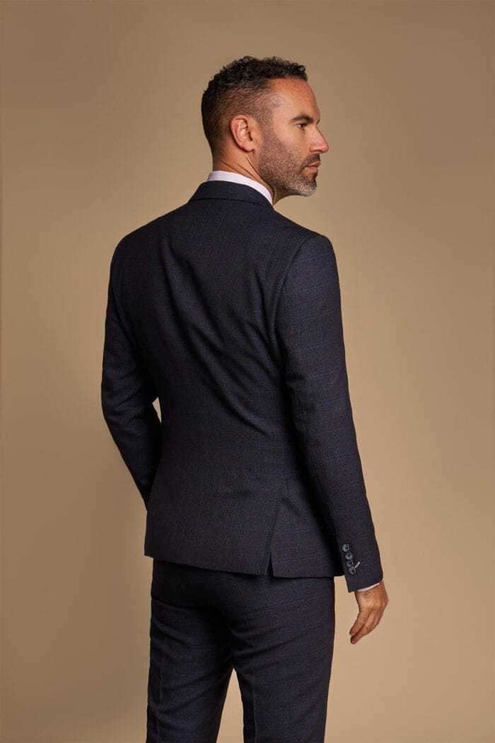 Abito da uomo 2 pezzi blu navy doppiopetto su misura - Knighthood Store