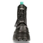 New Rock M-NewMILI083-VS2 VEGAN BOOTS Combat Black Leather Platform Biker Shoes - Knighthood Store