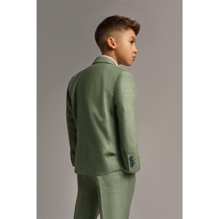 Completo da uomo in tweed a quadri verde salvia, 3 pezzi, su misura, per matrimonio - Knighthood Store