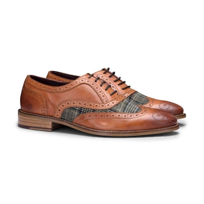 Chaussures homme en cuir véritable, richelieus, daim, tweed, lacets, style années 1920, élégantes et formelles - Knighthood Store
