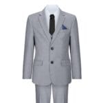 Boys 3 Piece Light Grey Suit Classic Wedding Party Vintage Christening - Knighthood Store