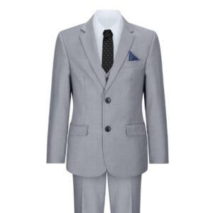 Boys 3 Piece Light Grey Suit Classic Wedding Party Vintage Christening - Knighthood Store