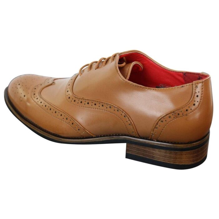 Mens Black Tan Brown Brogues Smart Casual Formal Leather Suede Laced Dress Shoes - Knighthood Store