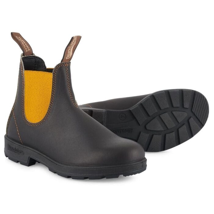 Blundstone 1919 Chelsea Boots aus senfbraunem Leder mit Ziernähten in Kamelbraun zum Hineinschlüpfen - Knighthood Store