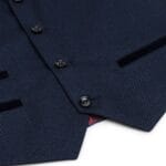 Traje de tweed azul marino de tres piezas para niño, estilo ojo de pájaro, elegante, formal, para boda, clásico, años 20 - Knighthood Store