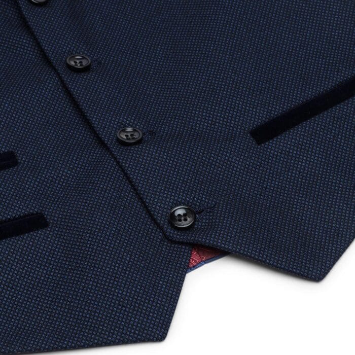 Traje de tweed azul marino de tres piezas para niño, estilo ojo de pájaro, elegante, formal, para boda, clásico, años 20 - Knighthood Store