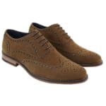 Scarpe brogue da uomo in vera pelle scamosciata e lacci, Gatsby Classic, anni '20, blu, marrone, vintage - Knighthood Store