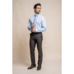 Abito classico da uomo grigio scuro 3 pezzi, vestibilità su misura - Knighthood Store