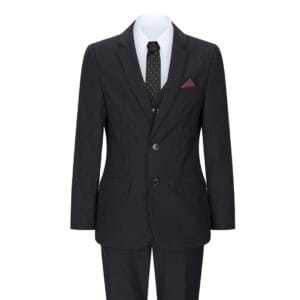 Boys 3 Piece Black Tailored Fit Complete Suit Classic Wedding Mourning Funeral - Knighthood Store