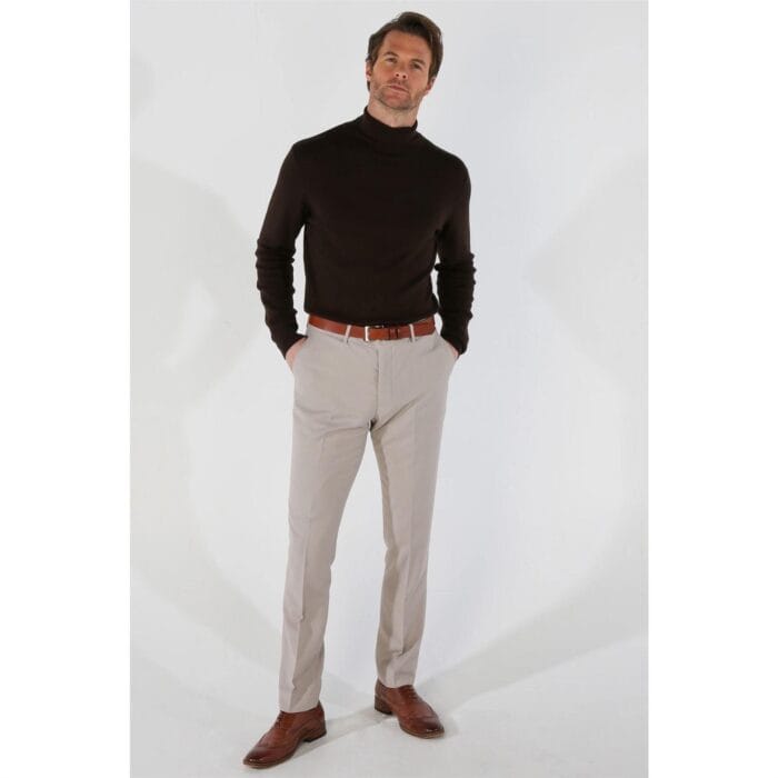 Traje de hombre de 3 piezas beige clásico ojo de pájaro boda de verano - Knighthood Store