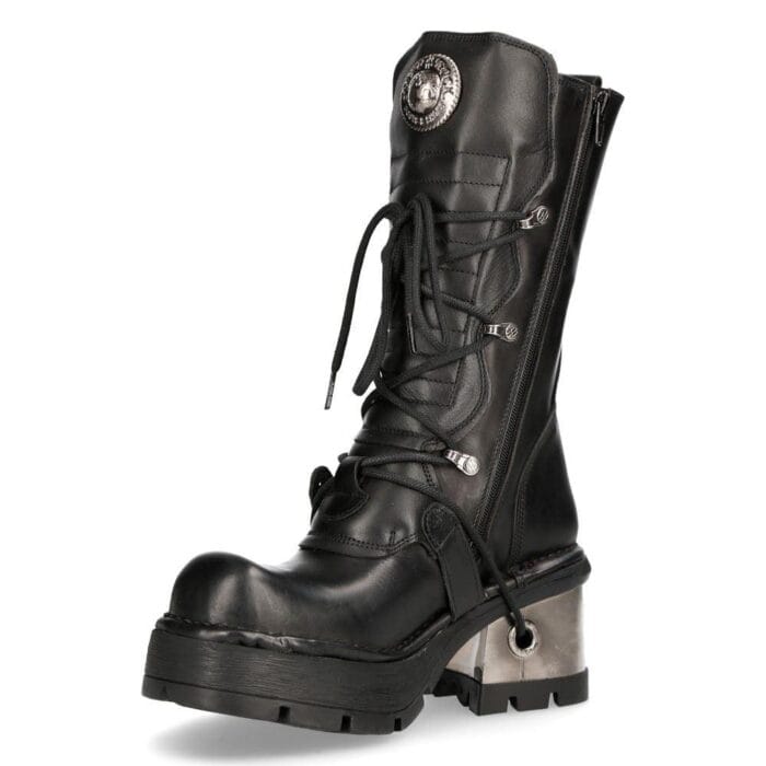 New Rock 373-S33 Schwarze Gothic-Stiefel für Damen mit halbhohem Schaft - Knighthood Store