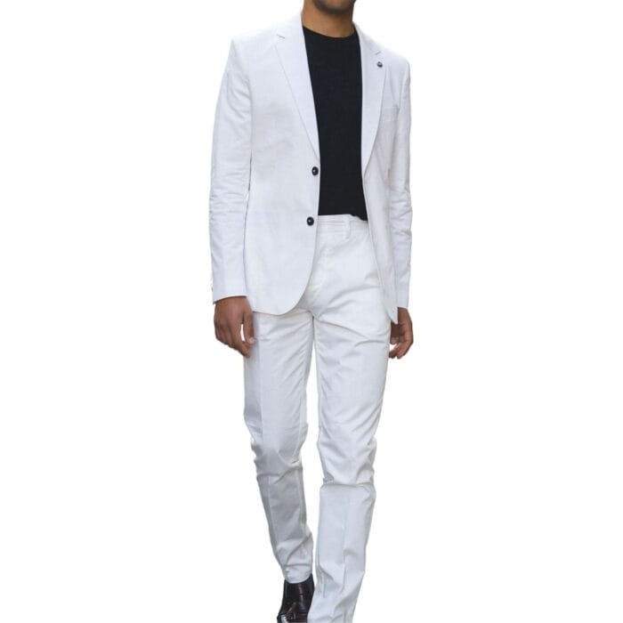 2-teiliger Herren-Sommeranzug, cremefarben, für Büro, Hochzeit, Smart Casual, klassische italienische Passform – Knighthood Store