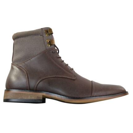 Mens Slim Fit Vintage Retro Sherlock Laced Smart Casual Ankle Boots Leather - Knighthood Store
