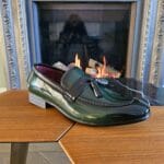 Mocassins pour homme en cuir verni doublés, à enfiler et à pampilles, chaussures habillées et habillées - Knighthood Store