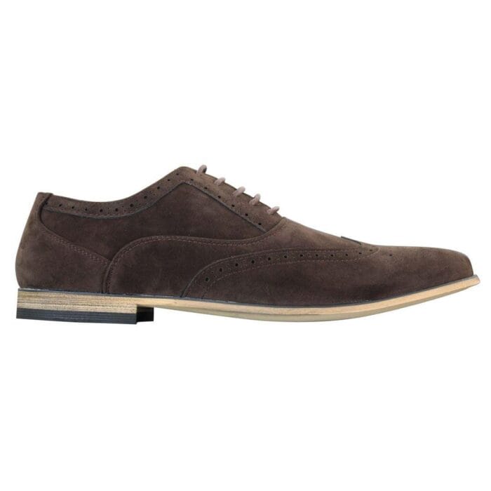 Mens Suede Leather Brogues Smart Casual Red Brown Navy Black Laced Shoes Retro - Knighthood Store