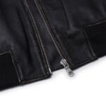 Women's Leather Jacket Cropped Bomber Zipper Short Coat - Knighthood Store