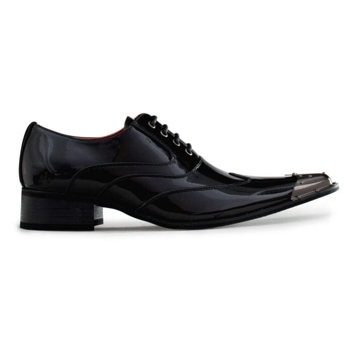 Zapatos de punta de metal para hombre, de ante, charol, con cordones, estilo vaquero, baile italiano - Knighthood Store
