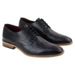 Zapatos casuales elegantes de cuero auténtico para hombre, para oficina, boda, con cordones, estilo brogue sencillo - Knighthood Store