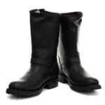 Stivali militari alti da uomo in vera pelle, neri, stile Ginders Wild One, stile punk rock gotico - Knighthood Store