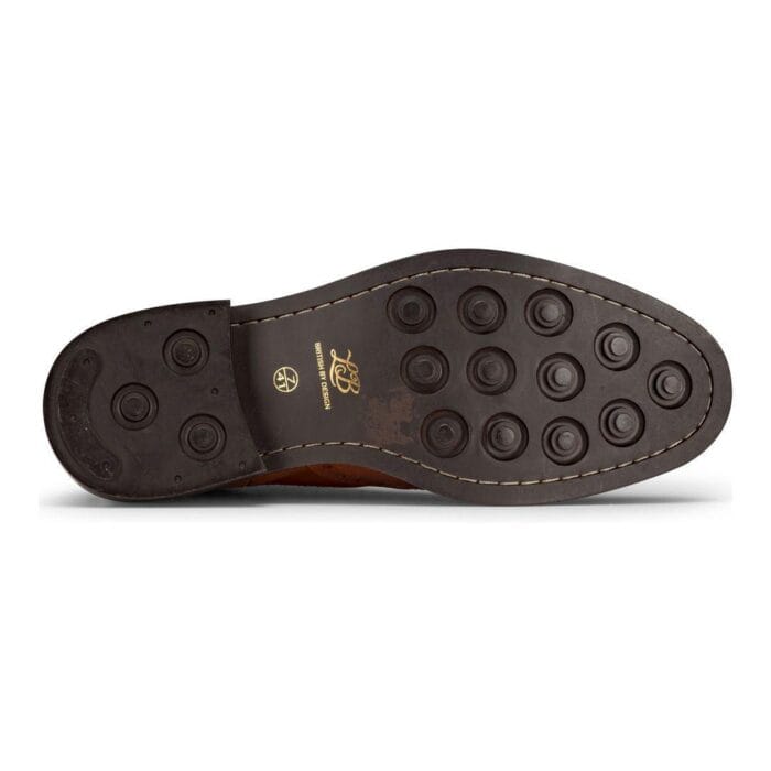 Mens Slip On Real Leather Brogue Boots Brown Tan Classic Smart Formal London - Knighthood Store