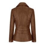 Trench mi-long en cuir véritable pour femme, couleur beige, noir, bleu sarcelle, vert - Knighthood Store