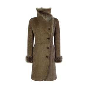 Giacca da donna in vera pelle di pecora, scamosciata, con bottoni, vestibilità su misura, trench lungo 3/4, italiano - Knighthood Store