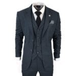 Traje clásico de 3 piezas para hombre, estilo Príncipe de Gales, verde oliva, para boda, oficina, estilo retro - Knighthood Store