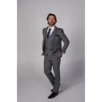 Men's Grey Blazer Tweed Herringbone Wool Blend Sport Coat - Knighthood Store