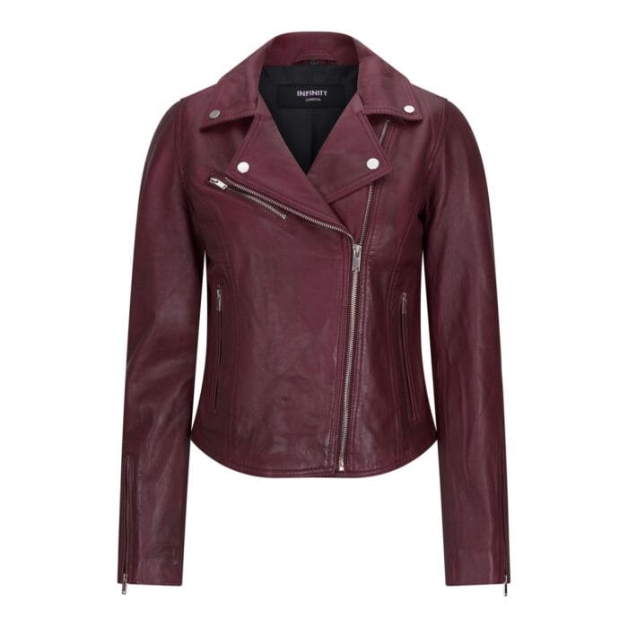 Damen Echtleder Bikerjacke Cross Zip Soft Slim Fit Brando Hellbraun Braun Schwarz Rot Gelb - Knighthood Store