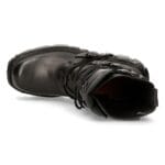 New Rock 391-S18 Schwarze Lederstiefel mit halbhoher Schafthöhe - Knighthood Store