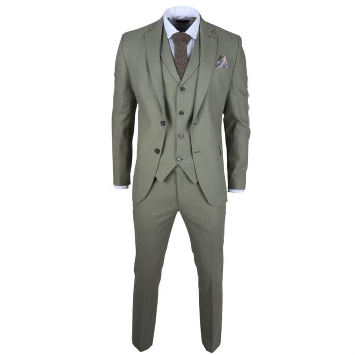 TruClothing TP-22 - Men's Sage 3 Piece Linen Summer Suit - Knighthood Store