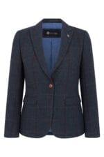 Blazer de tweed para mujer, chaqueta entallada de cuadros con espiga - Tienda Knighthood