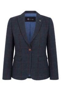 Giacca da donna in tweed a spina di pesce a quadri, vestibilità sartoriale - Knighthood Store