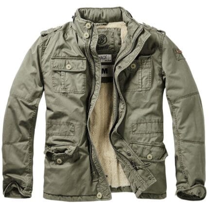 Chaqueta de invierno Brandit Britannia, cálida, acolchada, forrada de piel y con cremallera - Knighthood Store