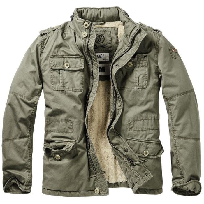 Giacca invernale Brandit Britannia, calda, trapuntata, foderata in pelliccia e con cerniera - Knighthood Store