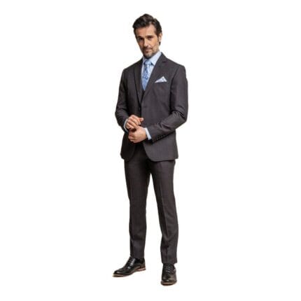 Mens Dark Grey 3 Piece Classic Suit Tailored Fit - Knighthood Store